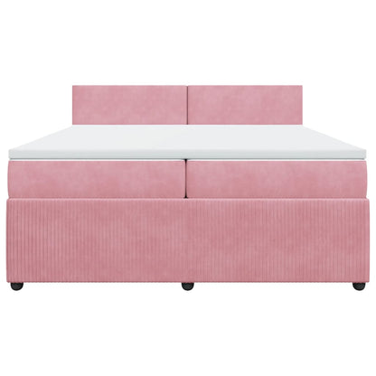 Boxspringbett mit Matratze Rosa 200x200 cm Samt