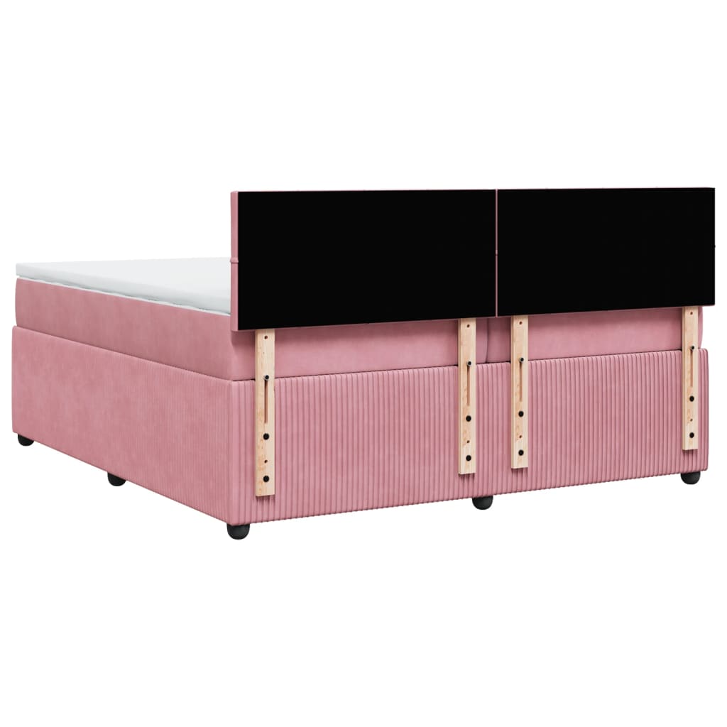 Boxspringbett mit Matratze Rosa 200x200 cm Samt