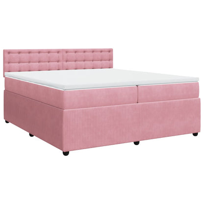 Boxspringbett mit Matratze Rosa 200x200 cm Samt