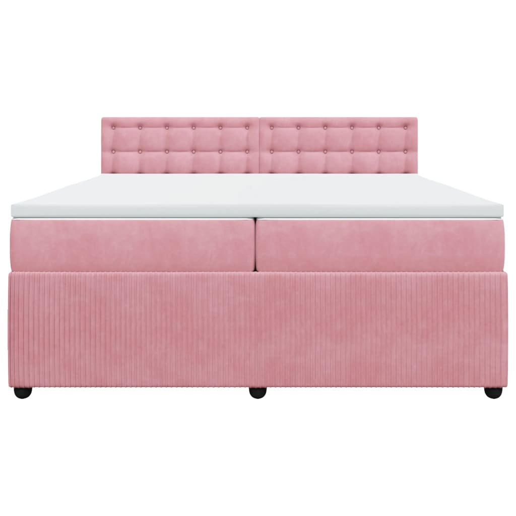 Boxspringbett mit Matratze Rosa 200x200 cm Samt