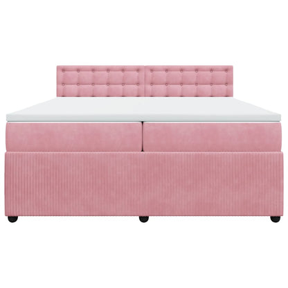 Boxspringbett mit Matratze Rosa 200x200 cm Samt