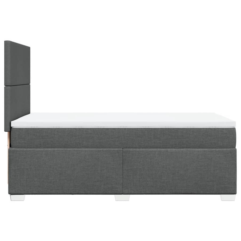 Boxspringbett mit Matratze Dunkelgrau 90x200 cm Stoff