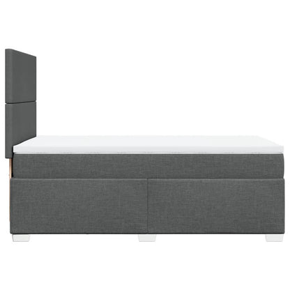 Boxspringbett mit Matratze Dunkelgrau 90x200 cm Stoff