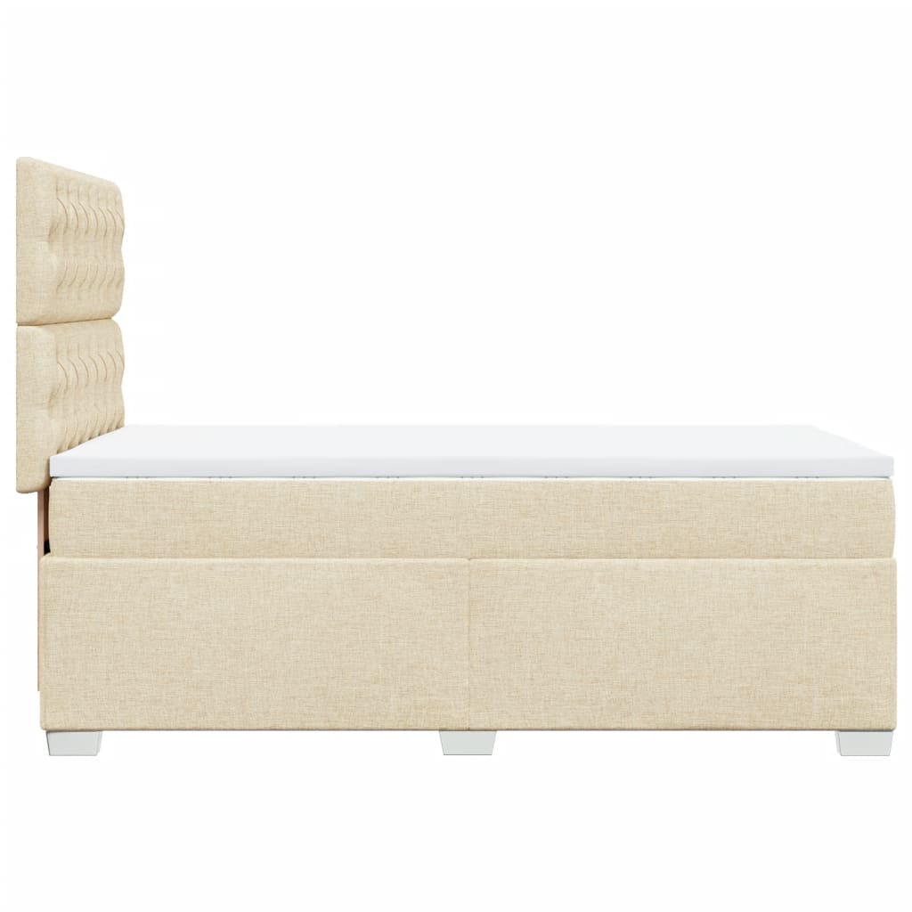 Boxspringbett mit Matratze Creme 90x200 cm Stoff