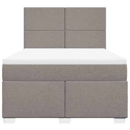 Boxspringbett mit Matratze Taupe 140x200 cm Stoff