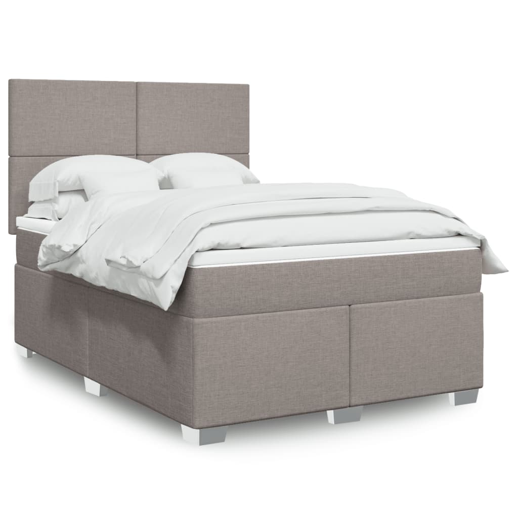 Boxspringbett mit Matratze Taupe 140x200 cm Stoff