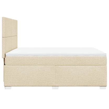 Boxspringbett mit Matratze Creme 140x200 cm Stoff