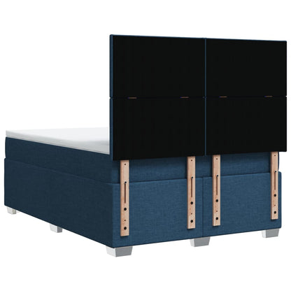 Boxspringbett mit Matratze Blau 140x200 cm Stoff