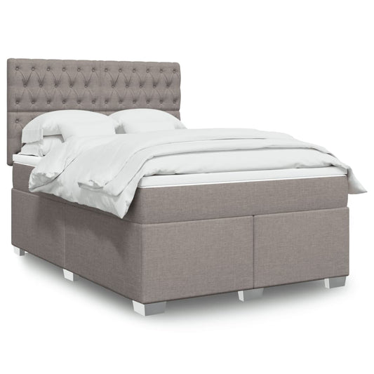 Boxspringbett mit Matratze Taupe 140x200 cm Stoff