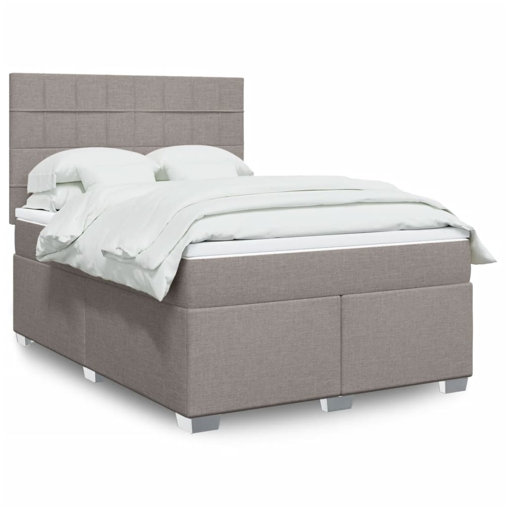 Boxspringbett mit Matratze Taupe 160x200 cm Stoff