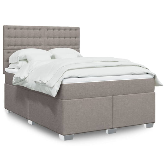 Boxspringbett mit Matratze Taupe 160x200 cm Stoff