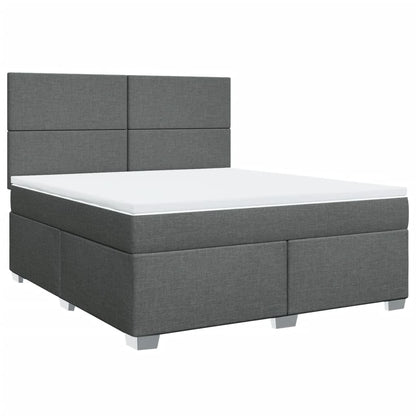 Boxspringbett mit Matratze Dunkelgrau 180x200 cm Stoff