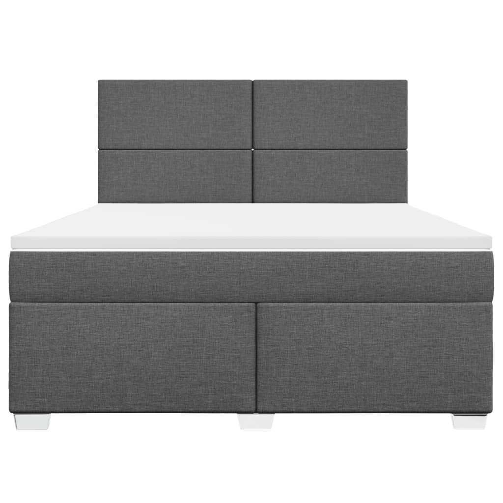 Boxspringbett mit Matratze Dunkelgrau 180x200 cm Stoff