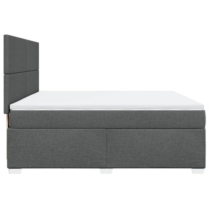 Boxspringbett mit Matratze Dunkelgrau 180x200 cm Stoff