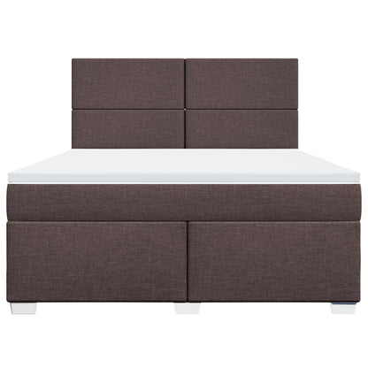 Boxspringbett mit Matratze Dunkelbraun 180x200 cm Stoff