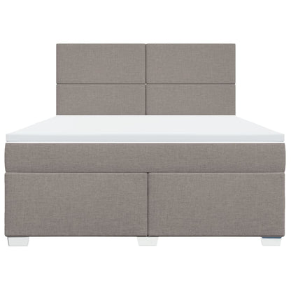 Boxspringbett mit Matratze Taupe 180x200 cm Stoff