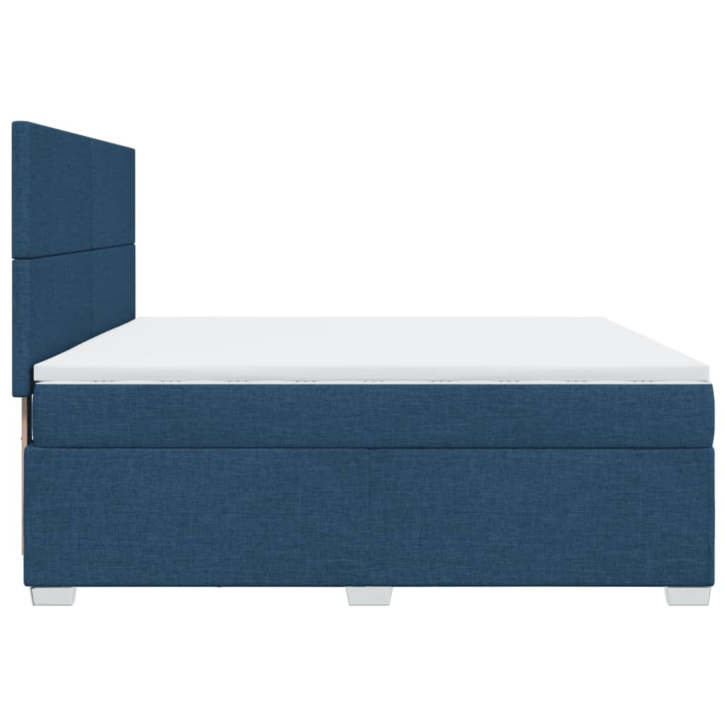 Boxspringbett mit Matratze Blau 180x200 cm Stoff