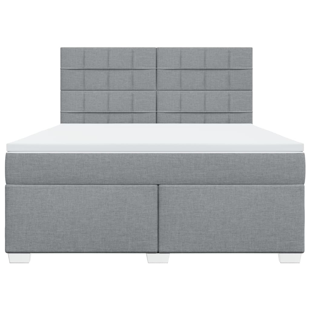 Boxspringbett mit Matratze Hellgrau 180x200 cm Stoff