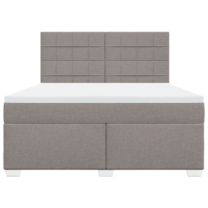 Boxspringbett mit Matratze Taupe 180x200 cm Stoff