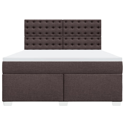 Boxspringbett mit Matratze Dunkelbraun 180x200 cm Stoff