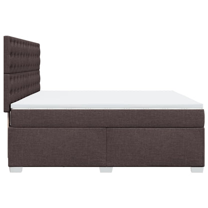 Boxspringbett mit Matratze Dunkelbraun 180x200 cm Stoff