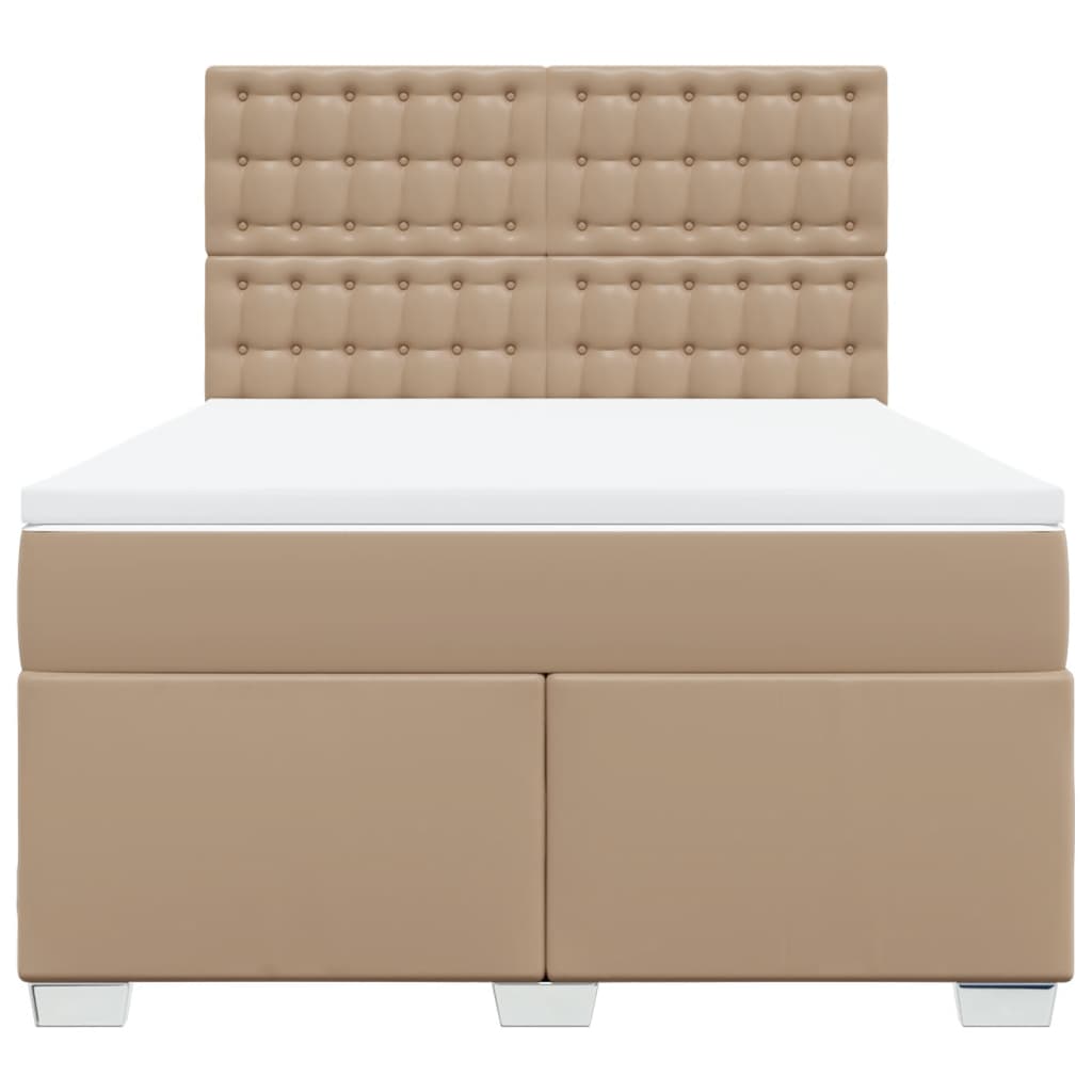 Boxspringbett Matratze Cappuccino-Braun 140x200cm Kunstleder