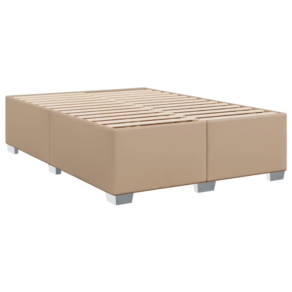 Boxspringbett Matratze Cappuccino-Braun 140x200cm Kunstleder