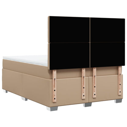 Boxspringbett Matratze Cappuccino-Braun 140x200cm Kunstleder