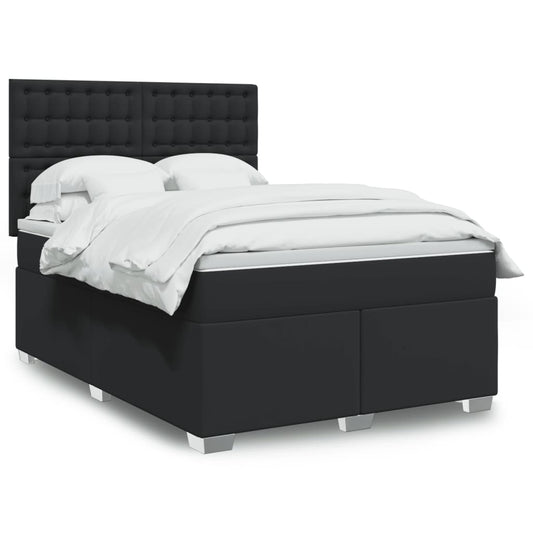 Boxspringbett mit Matratze Schwarz 160x200 cm Kunstleder