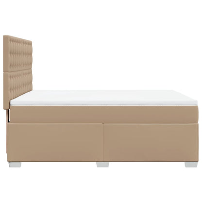 Boxspringbett Matratze Cappuccino-Braun 160x200 cm Kunstleder