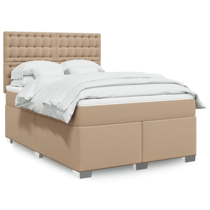 Boxspringbett Matratze Cappuccino-Braun 160x200 cm Kunstleder