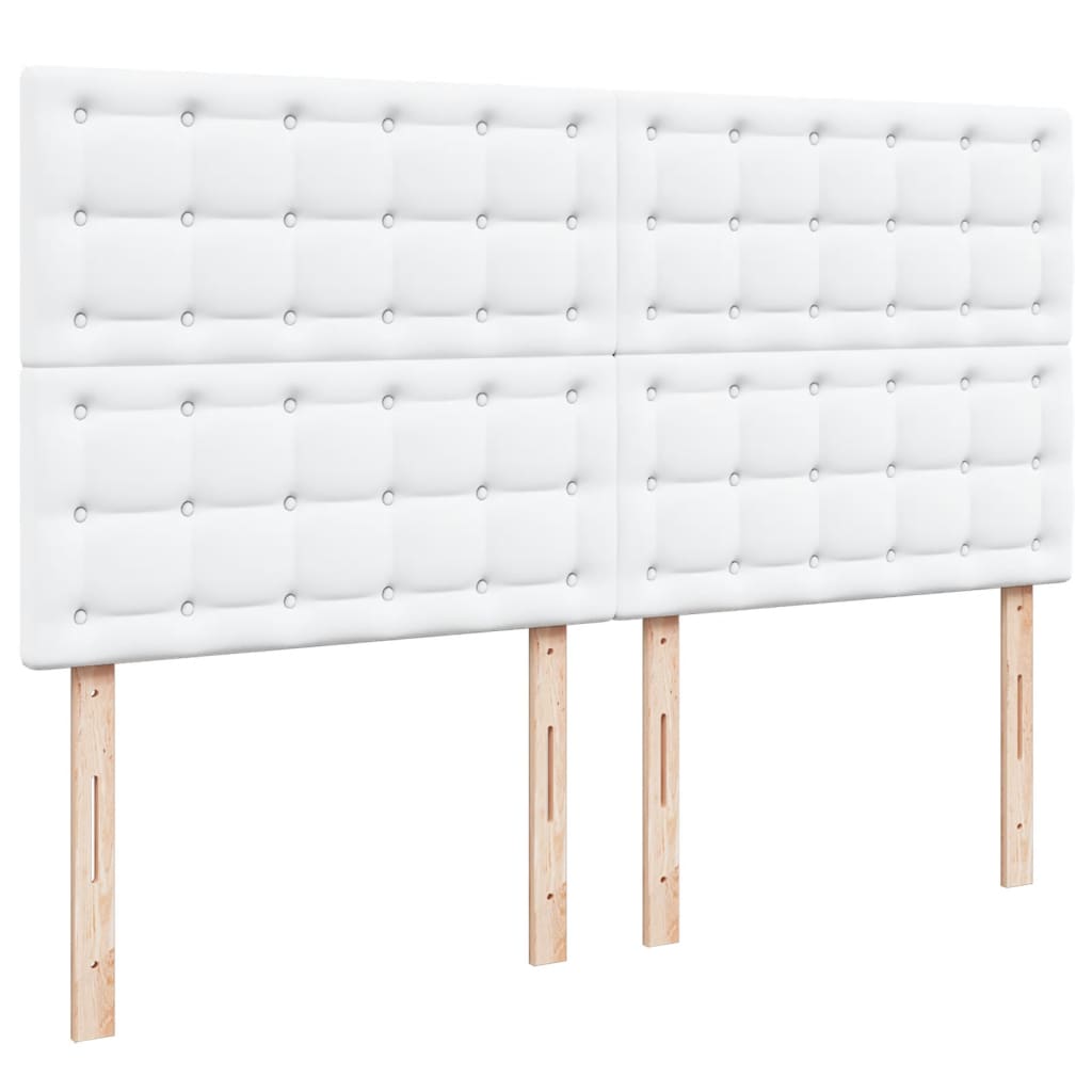 Boxspringbett mit Matratze Weiß 180x200 cm Kunstleder