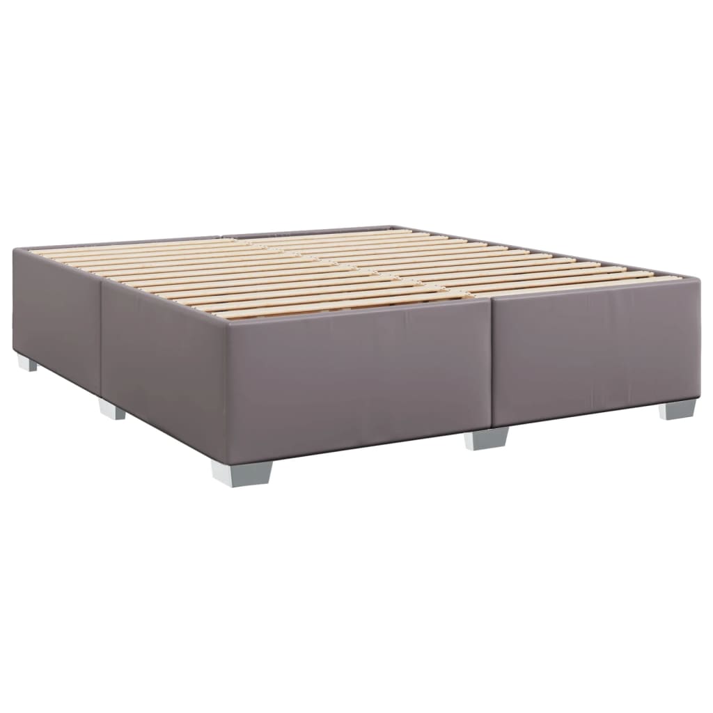 Boxspringbett mit Matratze Grau 180x200 cm Kunstleder