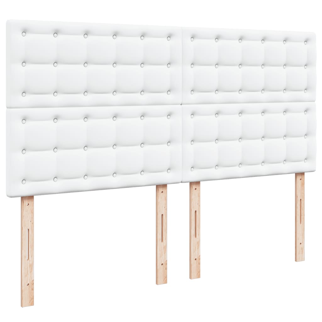 Boxspringbett mit Matratze Weiß 200x200 cm Kunstleder