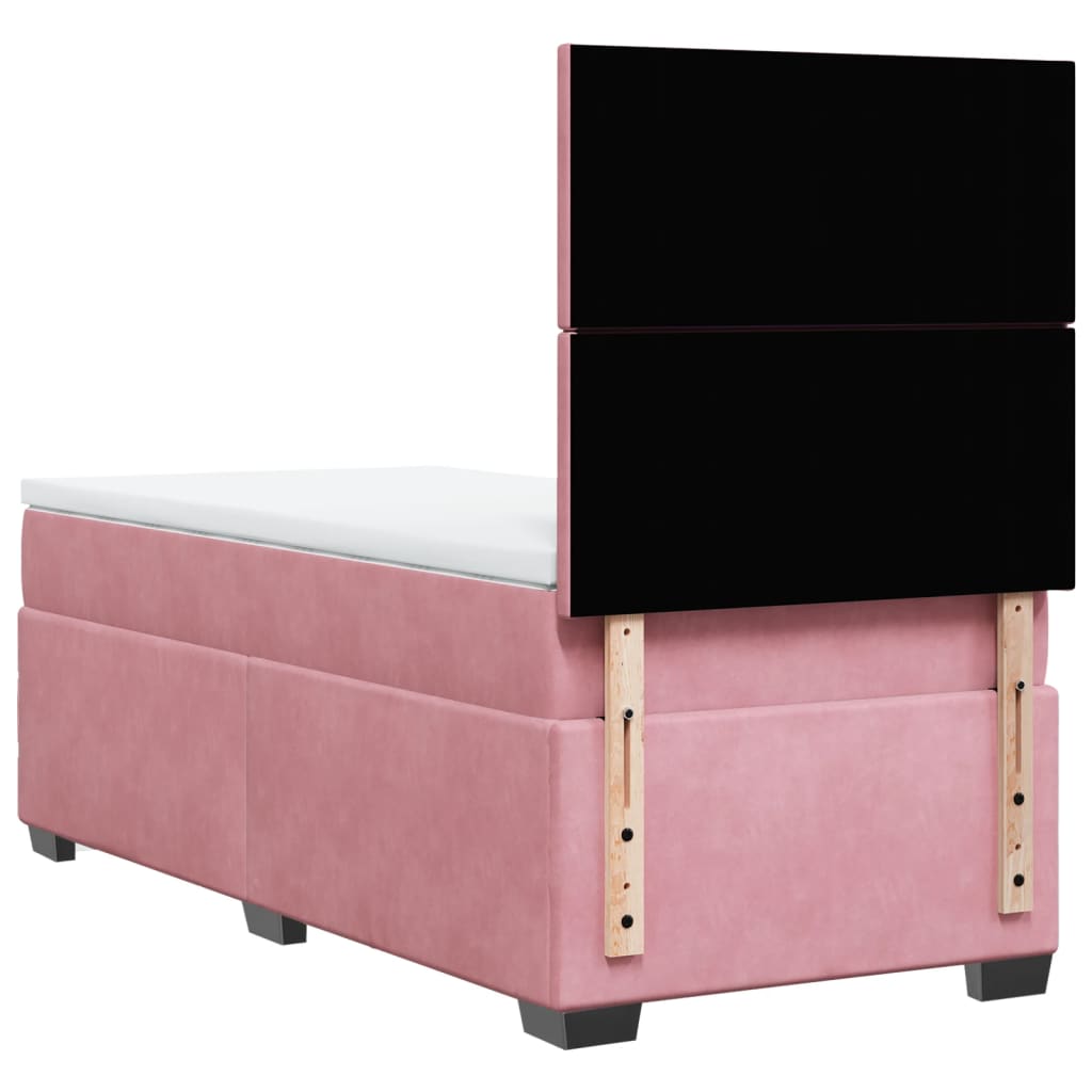 Boxspringbett mit Matratze Rosa 90x200 cm Samt