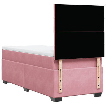 Boxspringbett mit Matratze Rosa 90x200 cm Samt