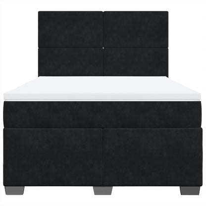 Boxspringbett mit Matratze Schwarz 160x200 cm Samt