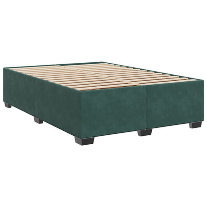 Boxspringbett mit Matratze Dunkelgrün 160x200 cm Samt