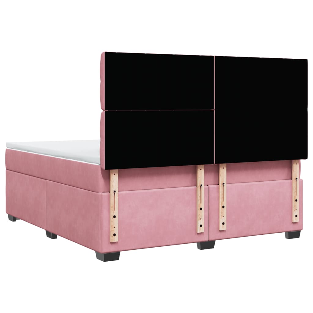 Boxspringbett mit Matratze Rosa 180x200 cm Samt