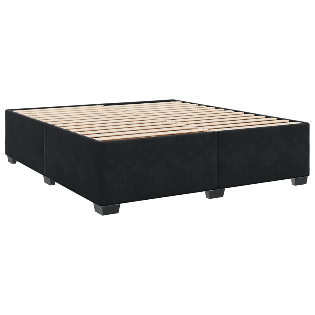 Boxspringbett mit Matratze Schwarz 180x200 cm Samt