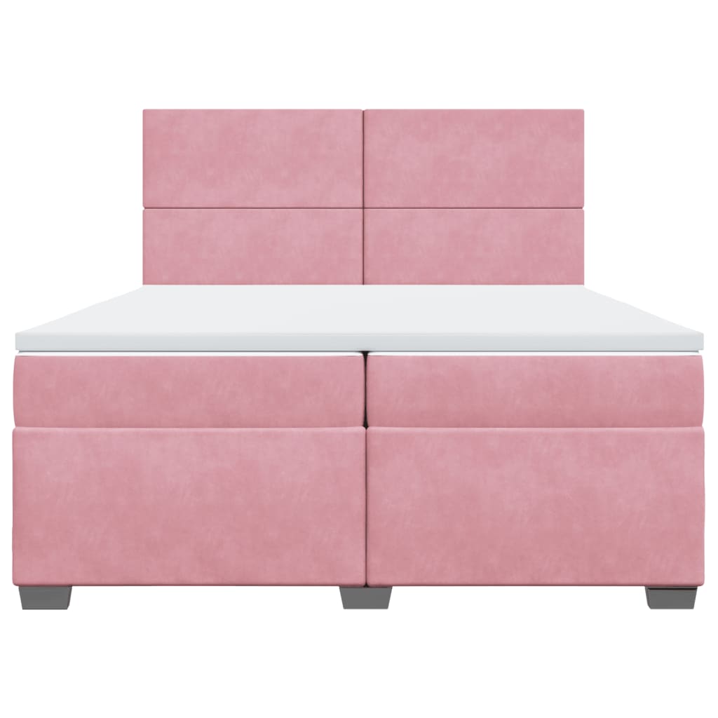 Boxspringbett mit Matratze Rosa 200x200 cm Samt