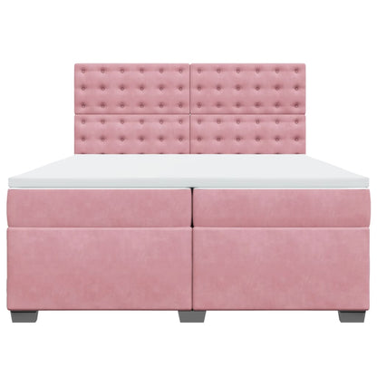 Boxspringbett mit Matratze Rosa 200x200 cm Samt