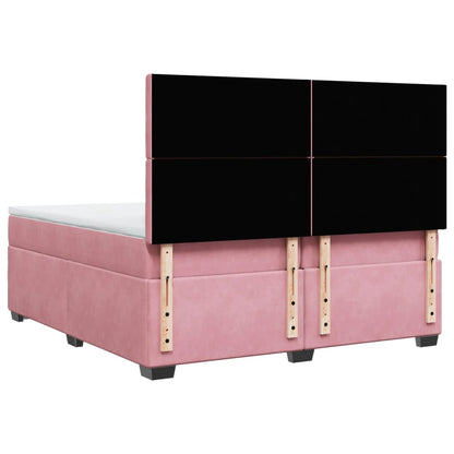 Boxspringbett mit Matratze Rosa 200x200 cm Samt