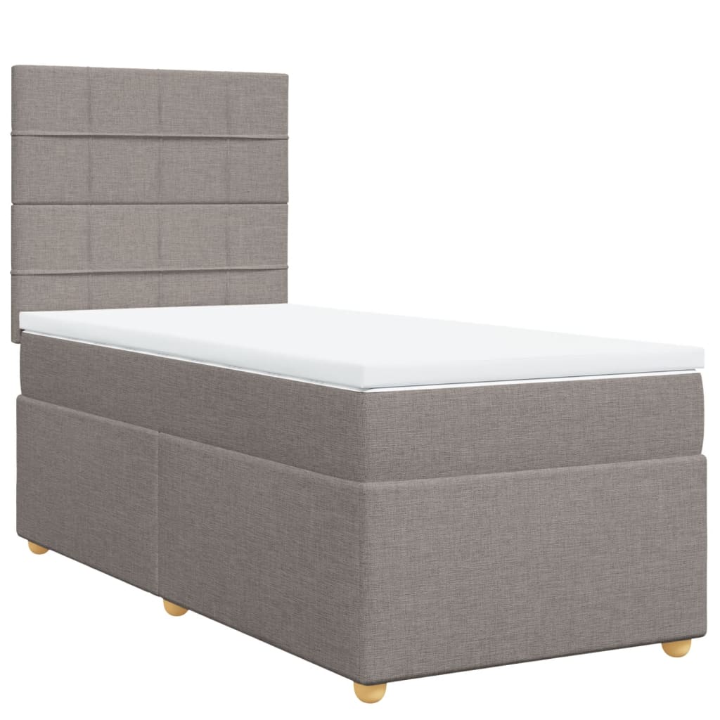 Boxspringbett mit Matratze Taupe 90x200 cm Stoff