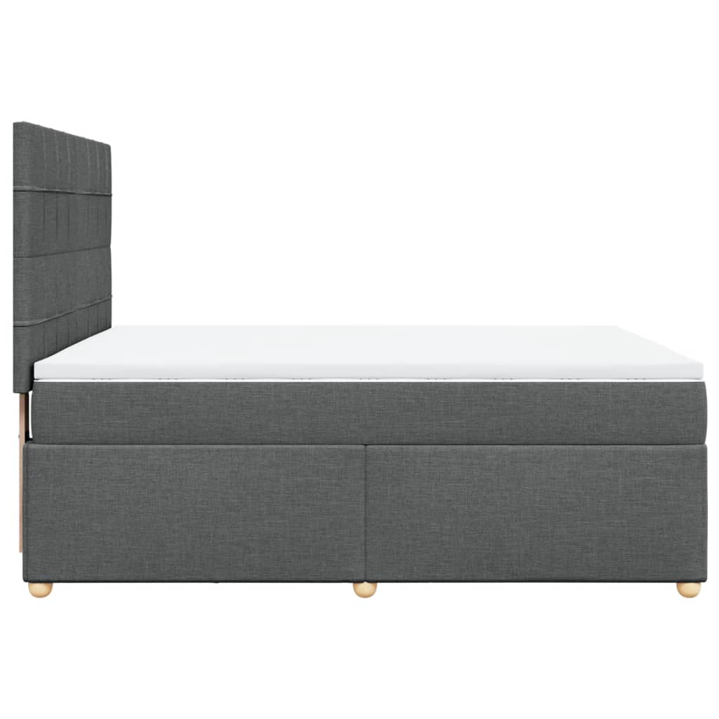 Boxspringbett mit Matratze Dunkelgrau 140x200 cm Stoff