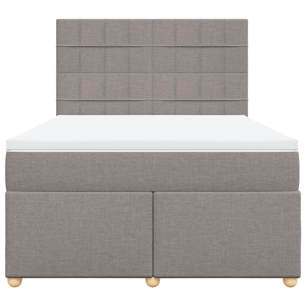 Boxspringbett mit Matratze Taupe 140x200 cm Stoff