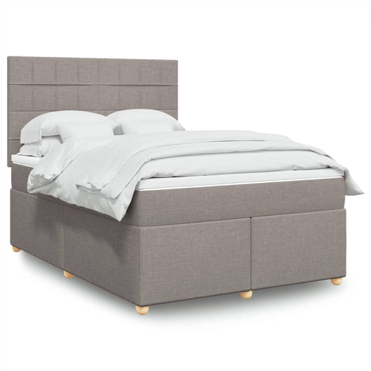 Boxspringbett mit Matratze Taupe 140x200 cm Stoff