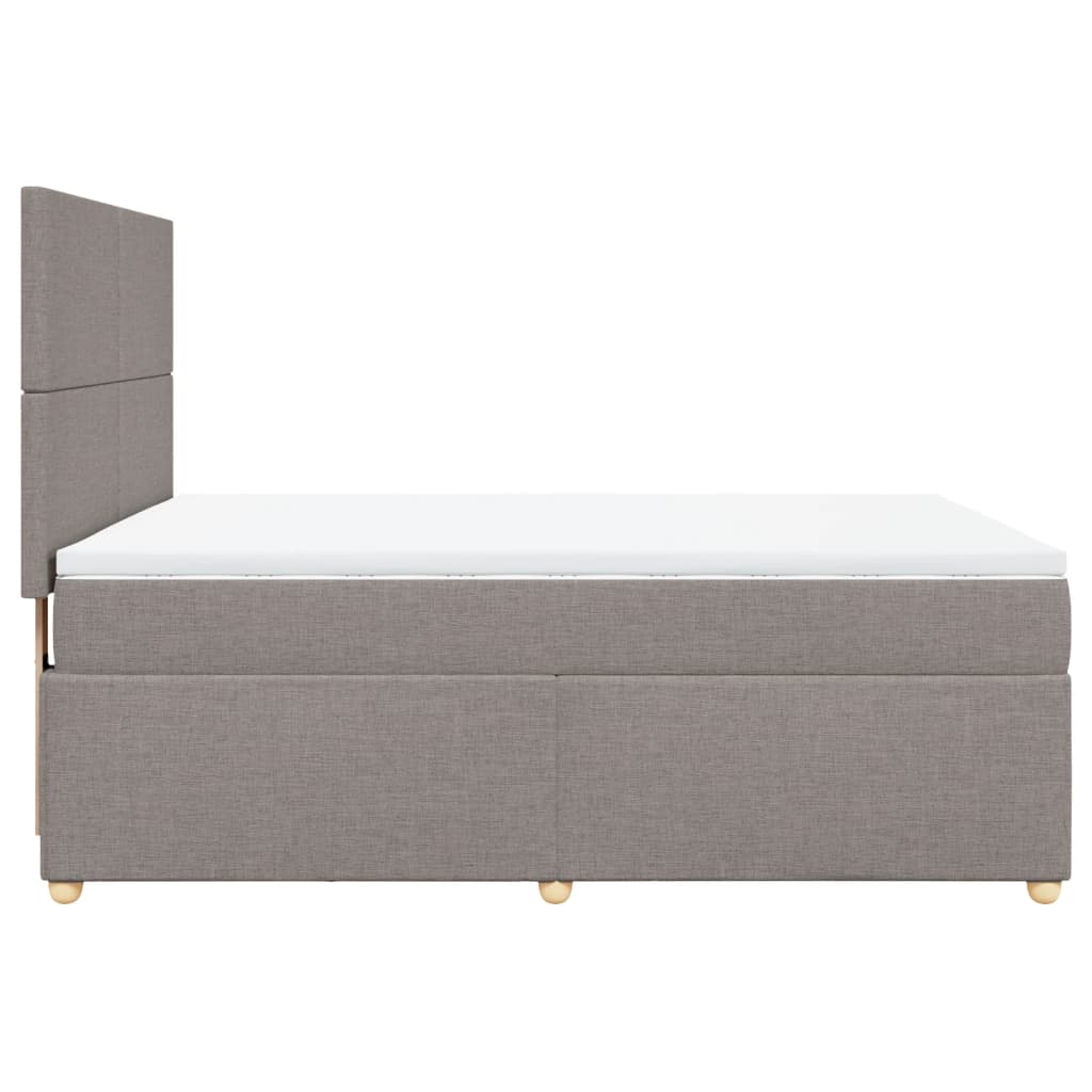 Boxspringbett mit Matratze Taupe 160x200 cm Stoff