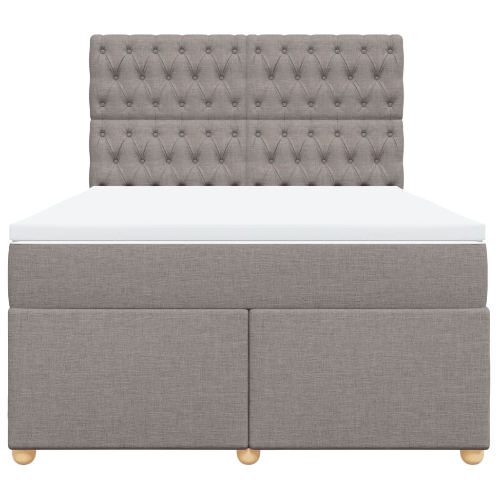 Boxspringbett mit Matratze Taupe 160x200 cm Stoff