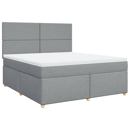 Boxspringbett mit Matratze Hellgrau 180x200 cm Stoff